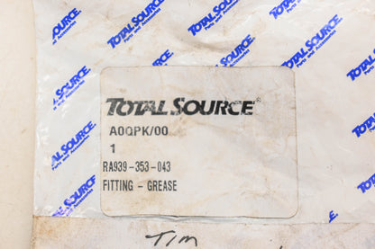 Total Source A0QPK/00, RA939-353-043, 939-353-043 Grease Fitting NOS