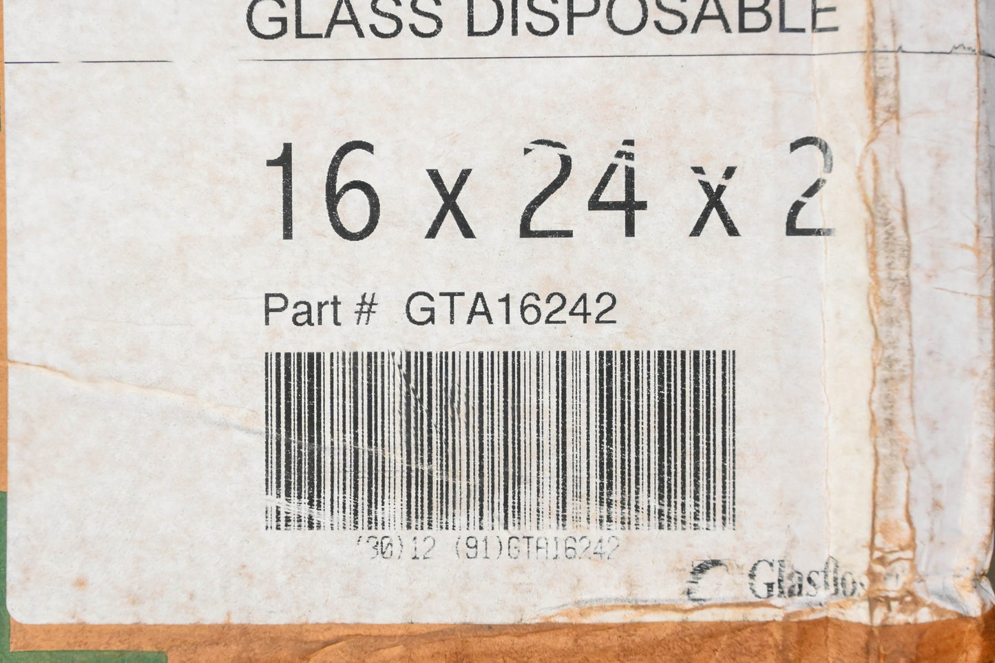 Glasfloss GTA16242 Air Filter 16"x24"x2" NOS