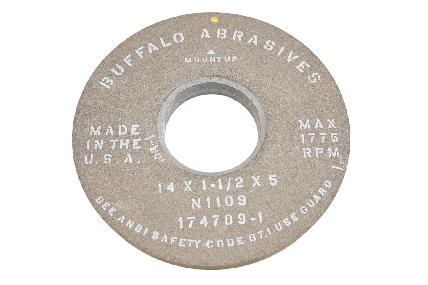 Buffalo Abrasives N1109, 34400120, 174709-1 C120-J-10ES Grinding Wheel 14"x1-1/2"x5" NOS