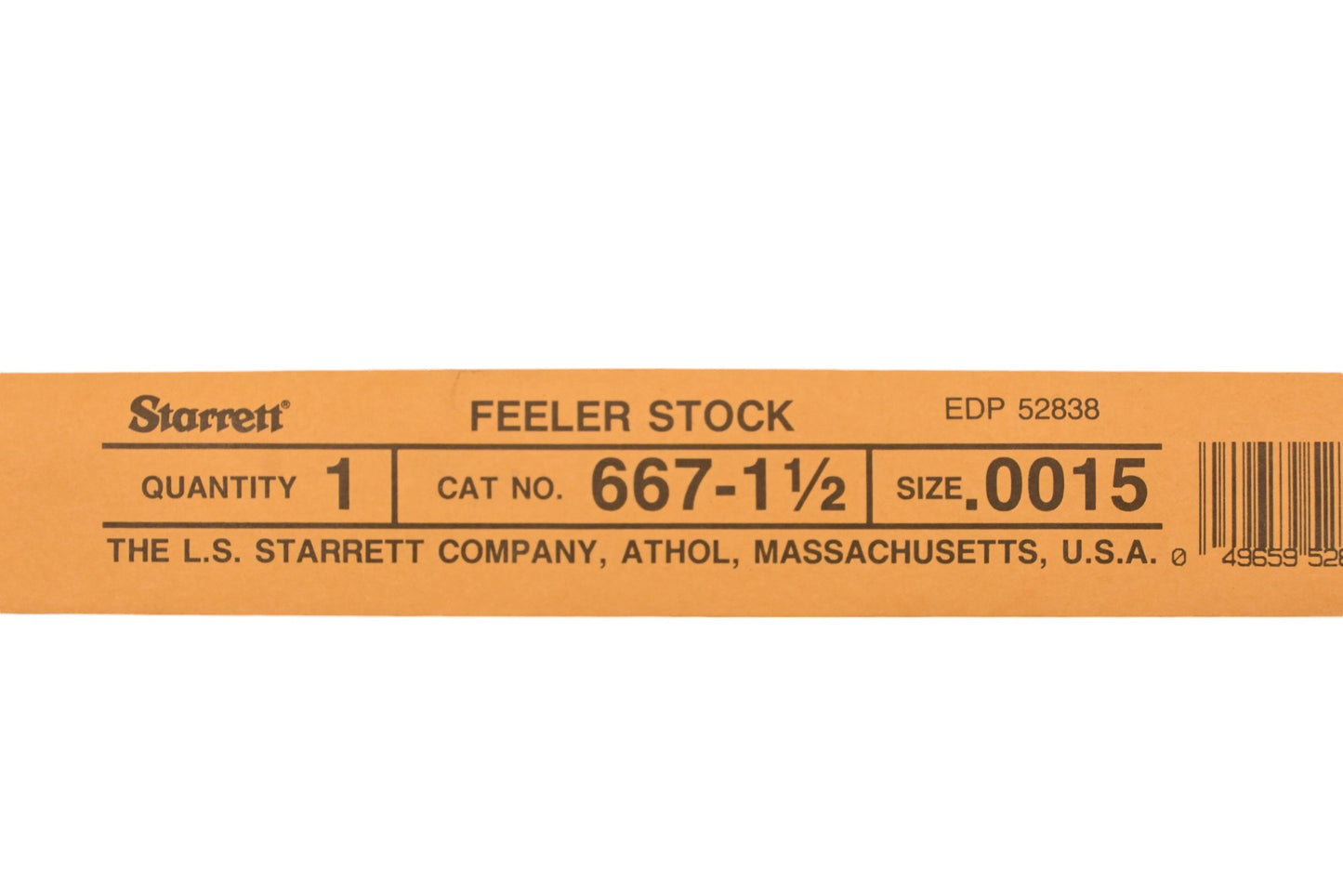 Starrett 667-1 1/2 Feeler .0015 Gage NOS