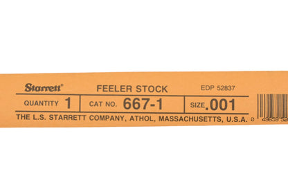 Starrett 667-1 Feeler .001 Gage NOS