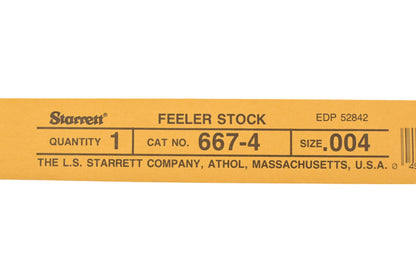 Starrett 667-4 Feeler .004 Gage NOS
