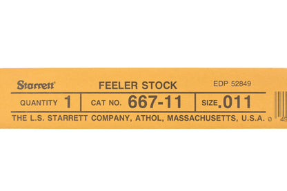 Starrett 667-11 Feeler .011 Gage NOS