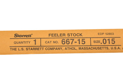 Starrett 667-15 Feeler .015 Gage NOS