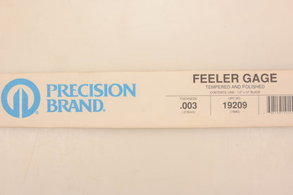 Precision Brand 19209 Feeler .003 Gage NOS