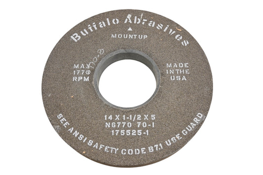Buffalo Abrasives N6770, 175525-1 C70-1 Grinding Wheel 14"x1-1/2"x5" NOS