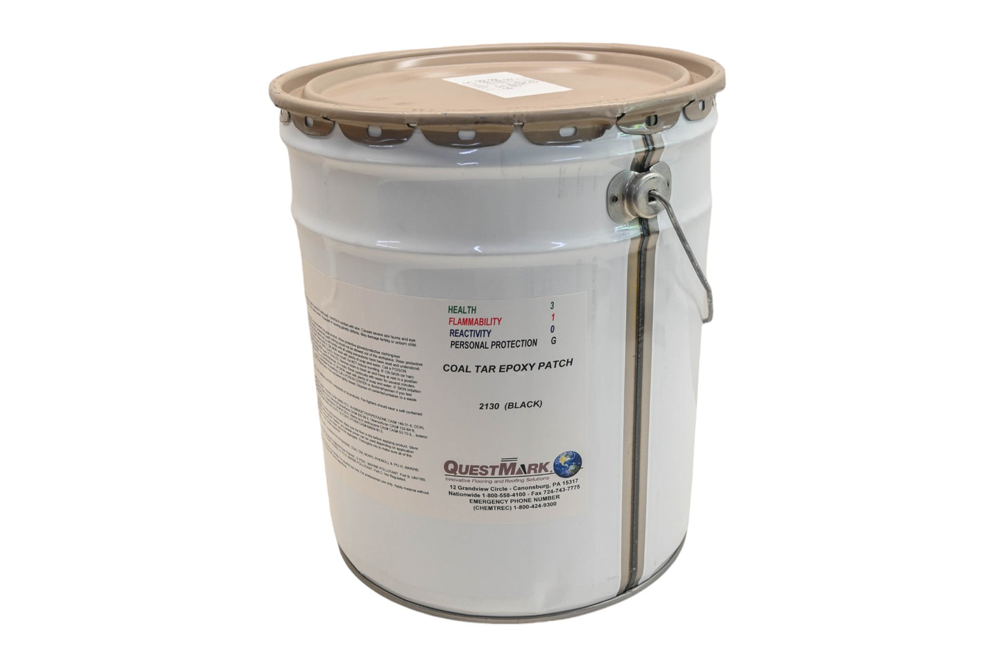 QuestMark CM2130, 2130, 30130176 Black Coal Tar Epoxy Patch 6 Gallon NOS