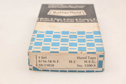 Union Butterfield 10-11050 9/16"-18 N.F. GH3 Hand Tap Kit NOS