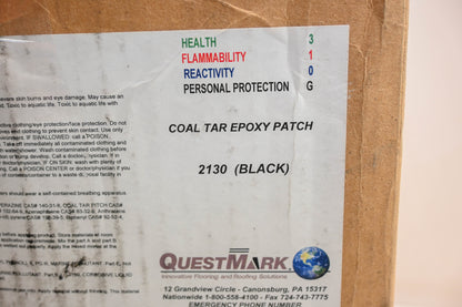 QuestMark CM2130, 2130, 30130176 Black Coal Tar Epoxy Patch 6 Gallon NOS