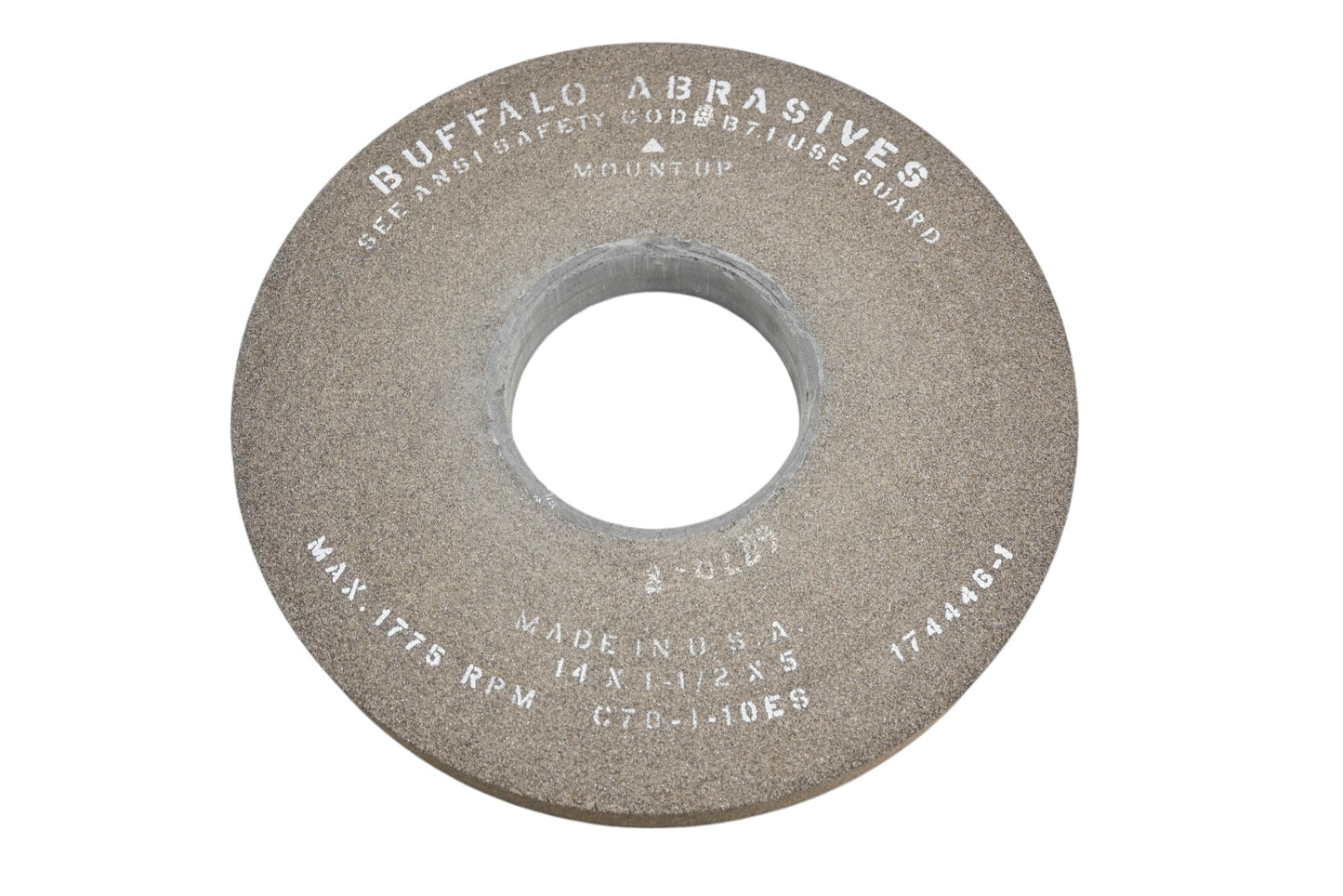 Buffalo Abrasives 174446-1, 34400070 C70-I-10ES Grinding Wheel 14"x1-1/2"x5" NOS