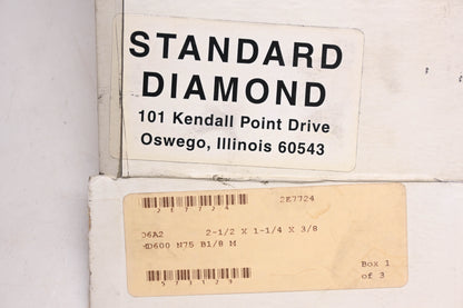 Standard Diamond 2E7724, 573129 D6A2 MD600 N75 B1/8 M 2-1/2"x1-1/4"x3/8" Grinding Wheel Straight Cup NOS
