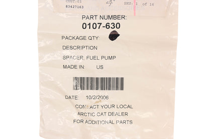 New OEM Arctic Cat 0107-630 Fuel Pump Spacer NOS