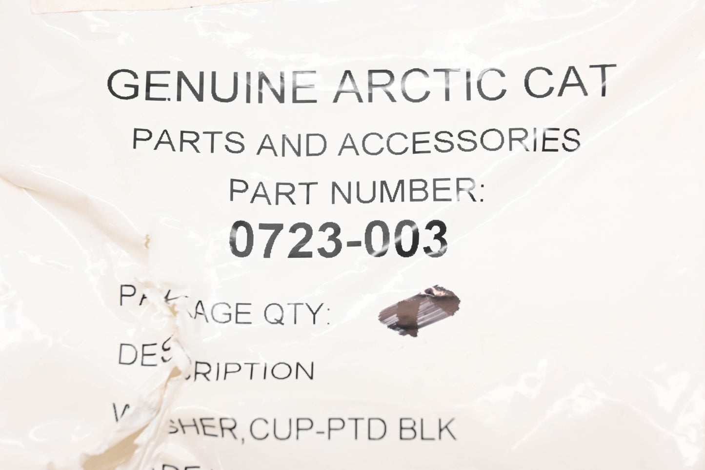 New OEM Arctic Cat 0723-003 Black Cup Washers Qty 2 NOS