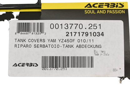Acerbis 0013770.251, 2171791034 Blue Tank Cover Kit NOS