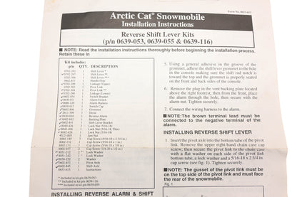 New OEM Arctic Cat 0639-116 Reverse Shift Lever Kit NOS