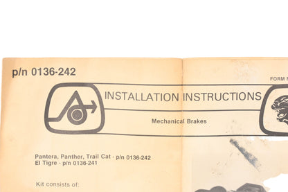 New OEM Arctic Cat 0136-242 Mechanical Brake Repair Kit NOS