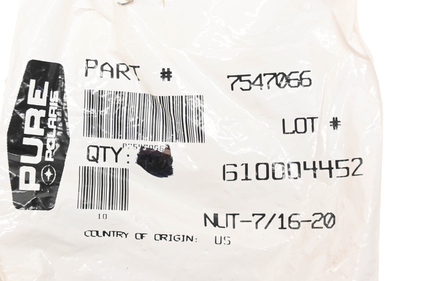 New OEM Polaris 7547066 Nylon Lock Nuts Qty 5 NOS