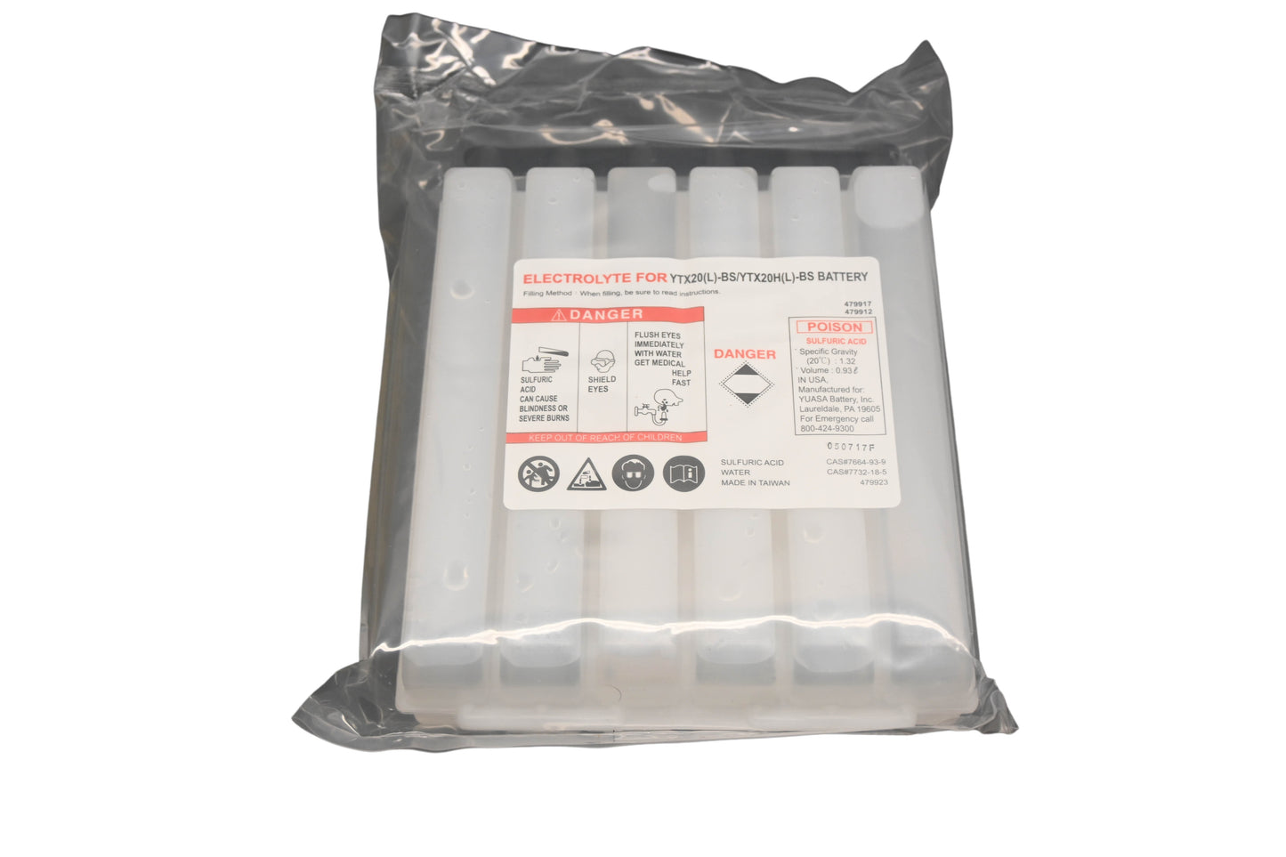 Yuasa 479917, 479912 YTX20(L)-BS Electrolyte Battery Acid Pack NOS