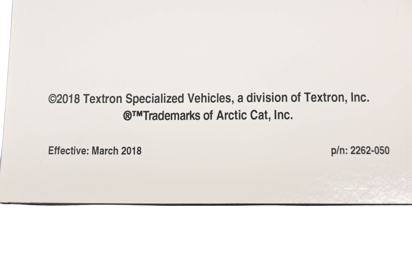 New OEM Arctic Cat 2262-050 2019 XR/XF/M/Pantera Norseman Operator's Manual NOS