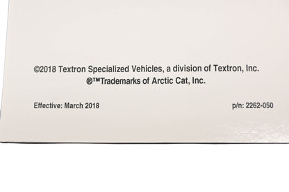New OEM Arctic Cat 2262-050 2019 XR/XF/M/Pantera Norseman Operator's Manual NOS
