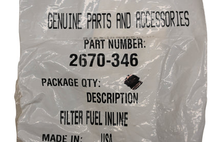 New OEM Arctic Cat 2670-346 Inline Fuel Filter NOS
