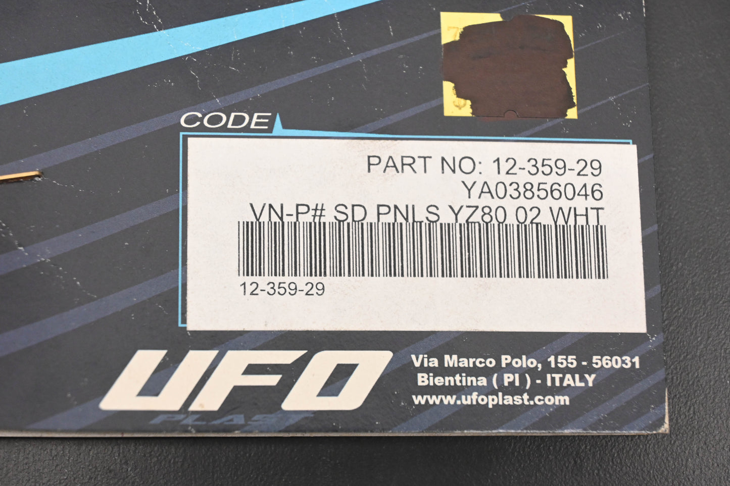 UFO Plast 12-359-29, YA03856046 White Side Panel Kit NOS