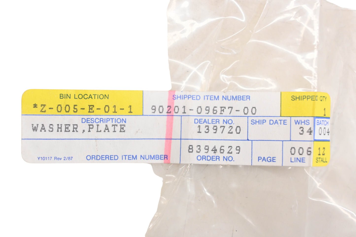 New OEM Yamaha 90201-096F7-00 Rubber Washer NOS