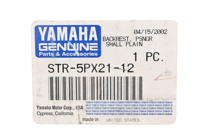 New OEM Yamaha STR-5PX21-12-00 Corbin Black Passenger Plain Backrest NOS
