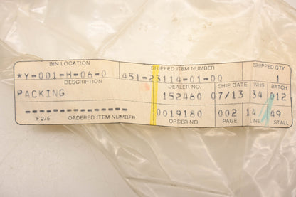New OEM Yamaha 451-23114-01-00 Fork Tube Packing Gasket NOS
