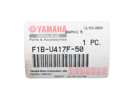 New OEM Yamaha F1B-U417F-50-00 Graphic Decal #5 NOS