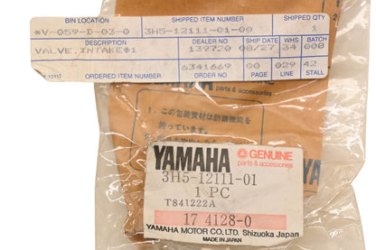 New OEM Yamaha 3H5-12111-01-00 Intake Valve NOS