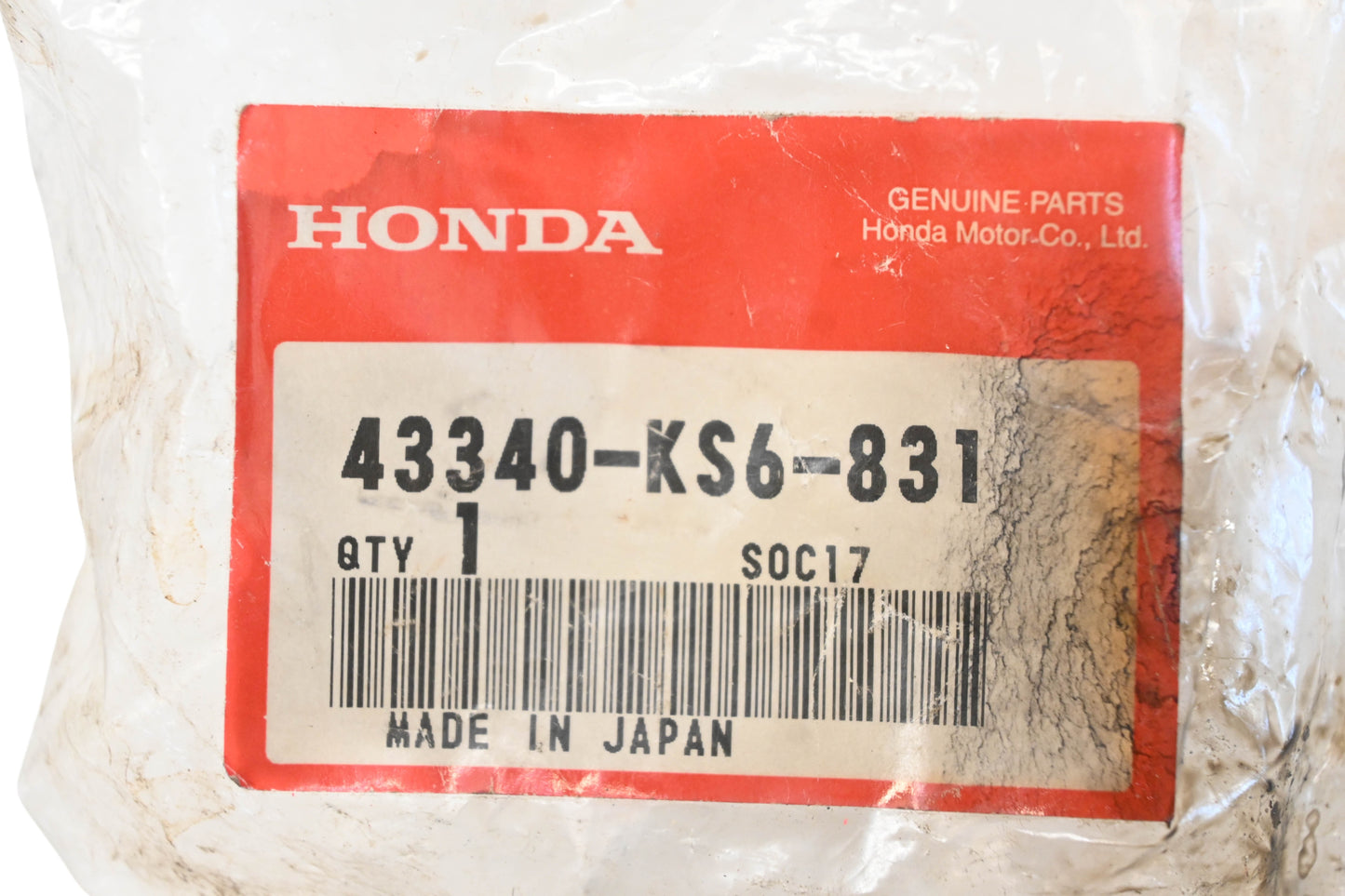New OEM Honda 43340-KS6-831 Rear Brake Caliper Guard NOS