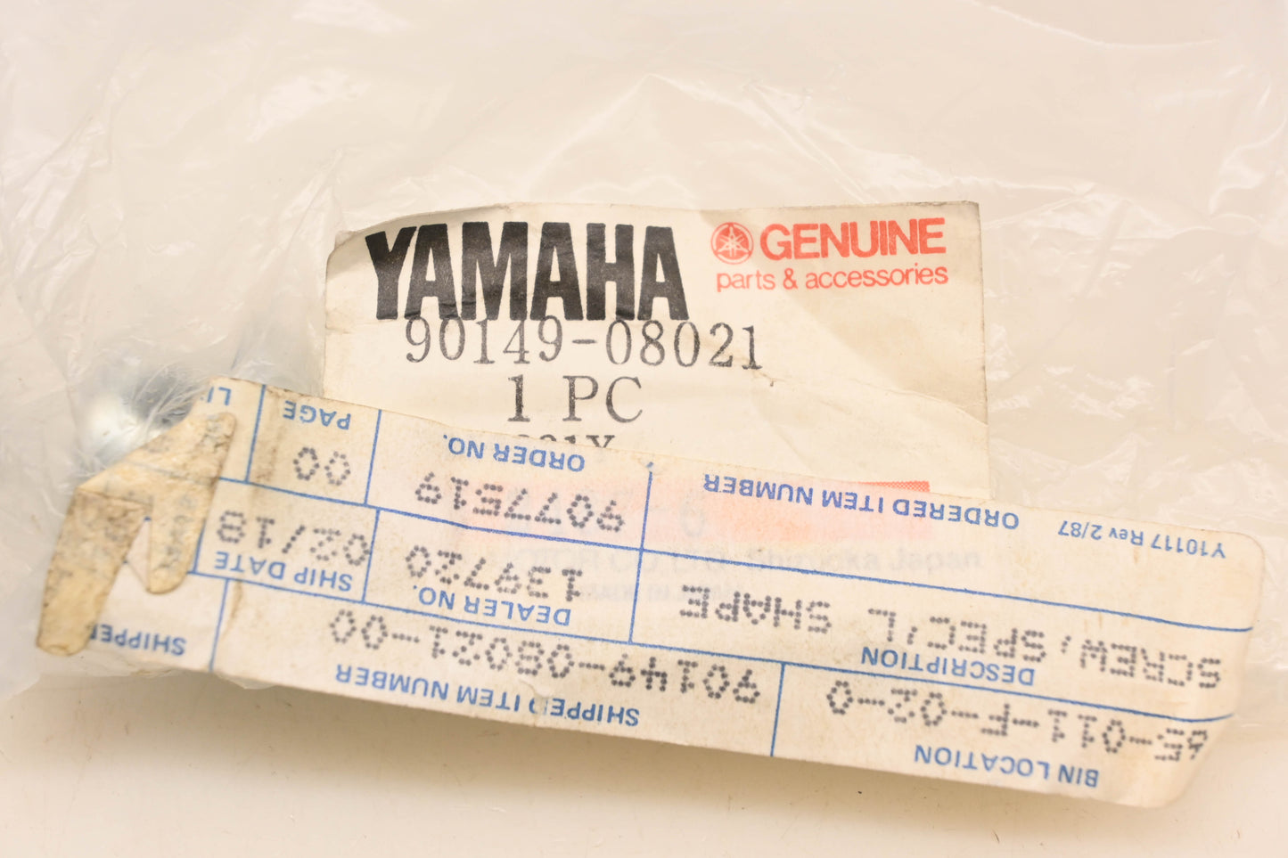New OEM Yamaha 90149-08021-00 Special Shaped Screw NOS
