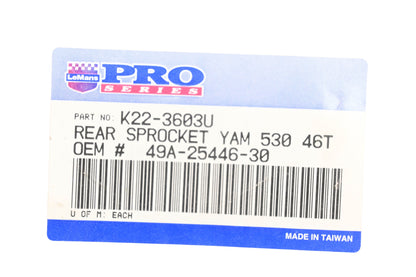 LeMans K22-3603U, 49A-25446-30-00 46T Rear Sprocket NOS