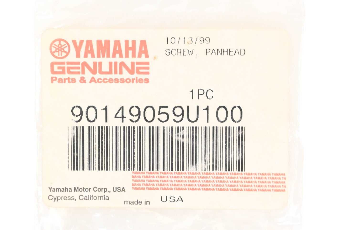 New OEM Yamaha 90149-059U1-00, 90149059U1 Pan Head Screw NOS