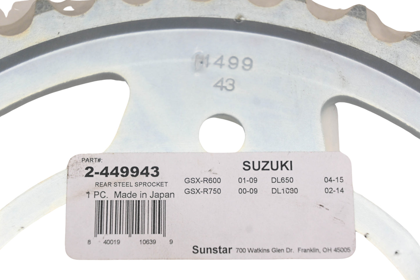 Sunstar 2-449943, 4499-43 43T Rear Sprocket NOS