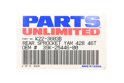 Parts Unlimited K22-3603B, 39K-25446-00-00, 39K-25446-00 46T Rear Sprocket NOS