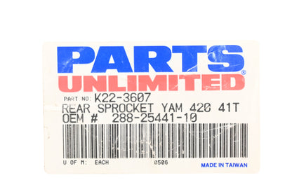 Parts Unlimited K22-3607, 288-25441-10-00, 288-25441-10 41T Rear Sprocket NOS