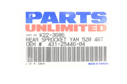 Parts Unlimited K22-3686, 431-25446-04-00, 431-25446-04 46T Rear Sprocket NOS