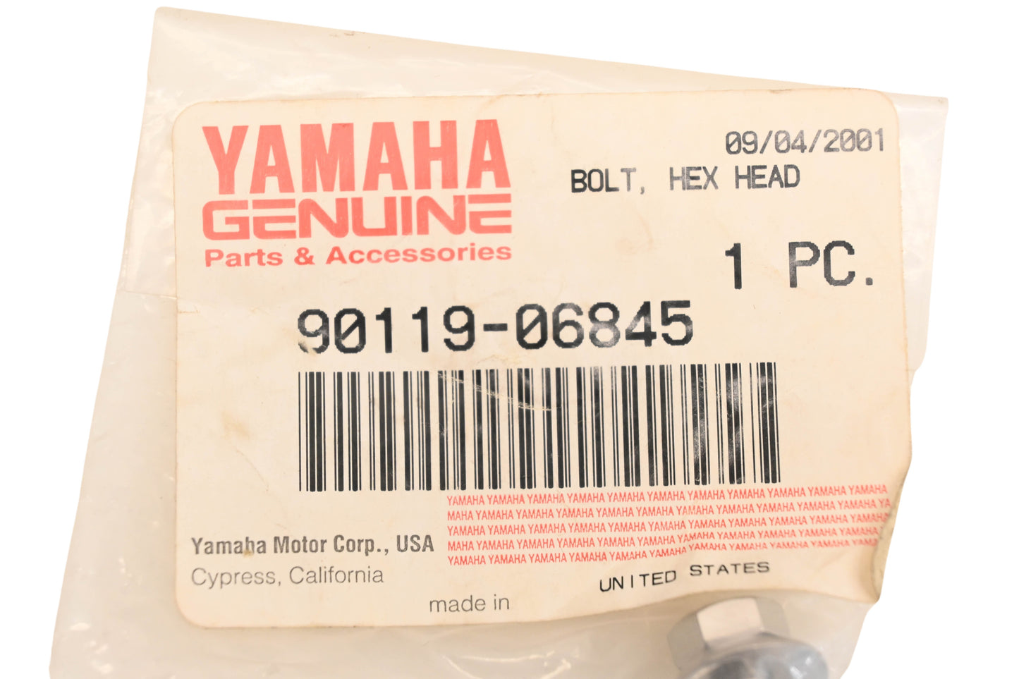 New OEM Yamaha 90119-06845-00 Hex Head Bolt & Washer NOS