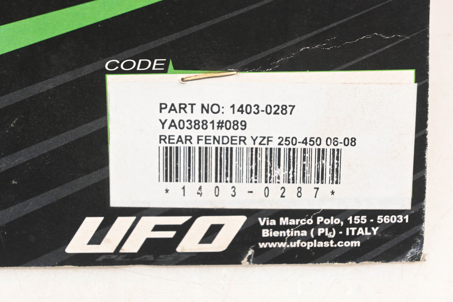 UFO Plast 1403-0287, YA03881089 Blue Rear Fender NOS