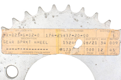 New OEM Yamaha 174-25437-20-00 37T Sprocket NOS