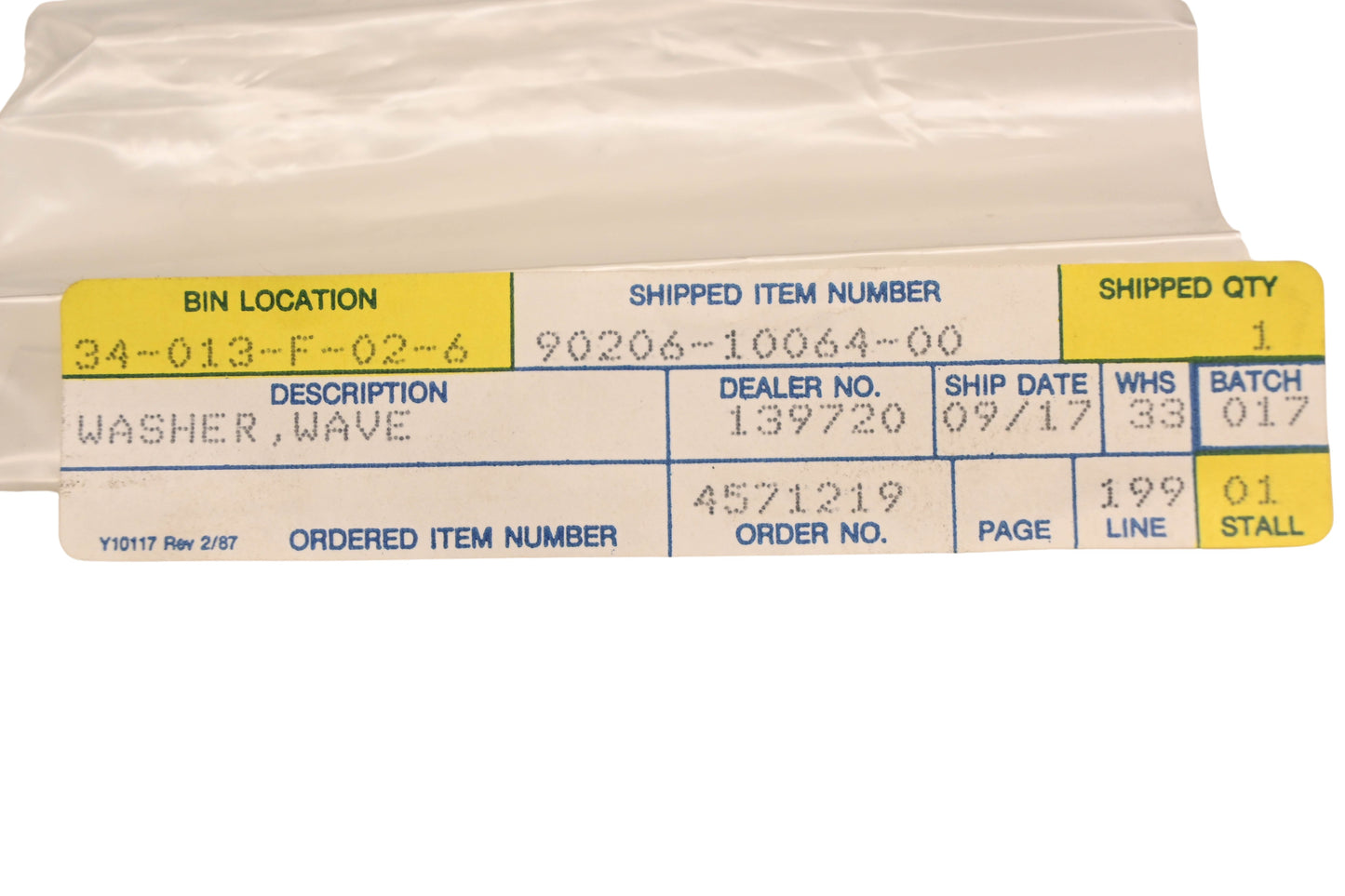 New OEM Yamaha 90206-10064-00 Wave Washer NOS