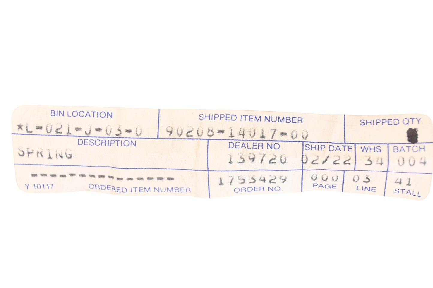 New OEM Yamaha 90208-14017-00 Conical Spring Washer NOS