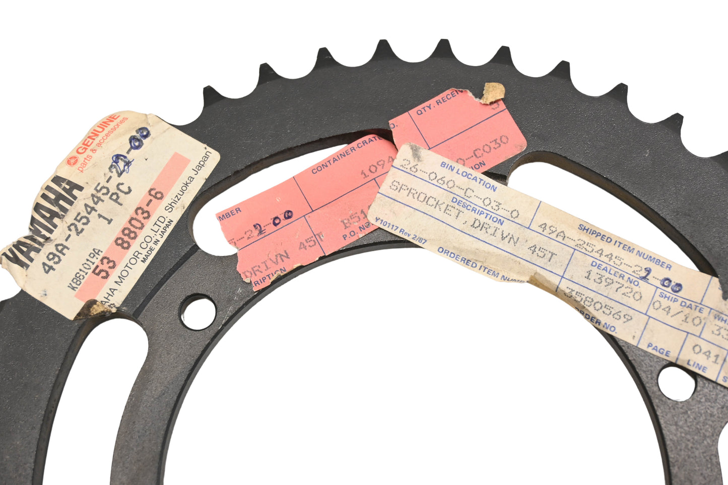 New OEM Yamaha 49A-25445-21-33 45T Sprocket NOS