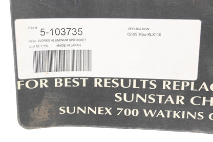Sunstar 5-103735, 1037-35, 7075-T6 35T Sprocket NOS