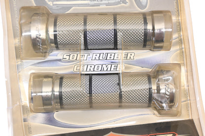 Pro Grip PG 866, PG866 Silver 1" Soft Rubber Chromed Handle Kit NOS