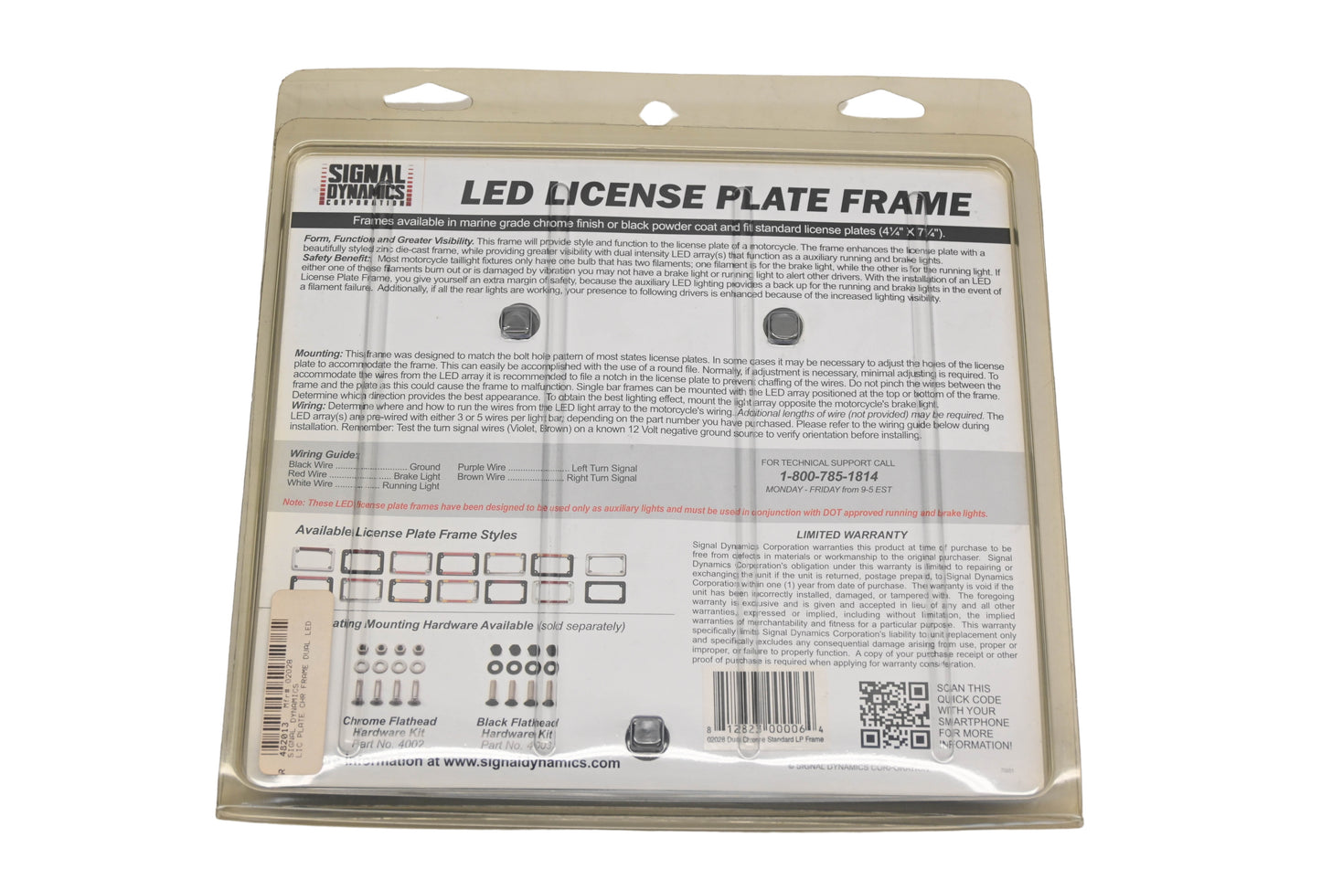 Signal Dynamics 02028, 482013 LED License Plate Frame NOS