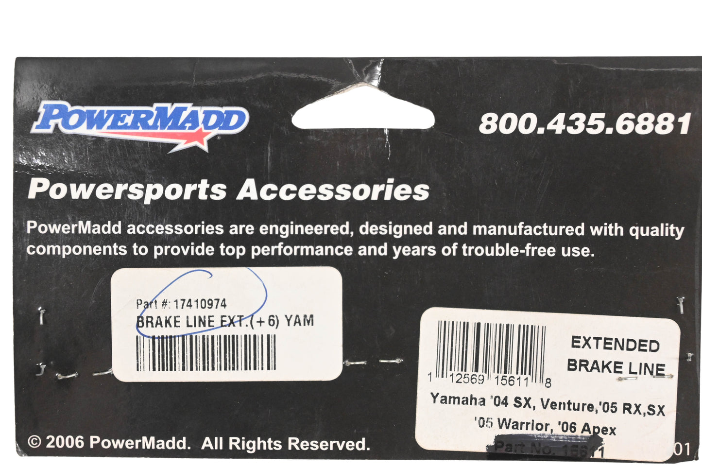PowerMadd 1741-0974 Extended Brake Line NOS