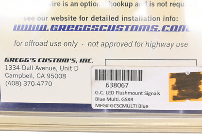 Gregg's Customs 638067 Blue LED Flush Mount Signal Kit NOS